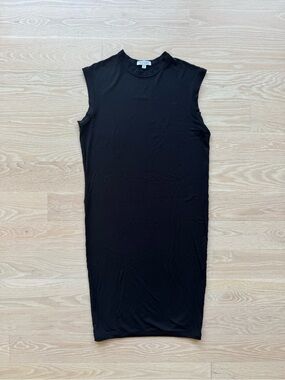 Black jersey Midi Dress made in USA